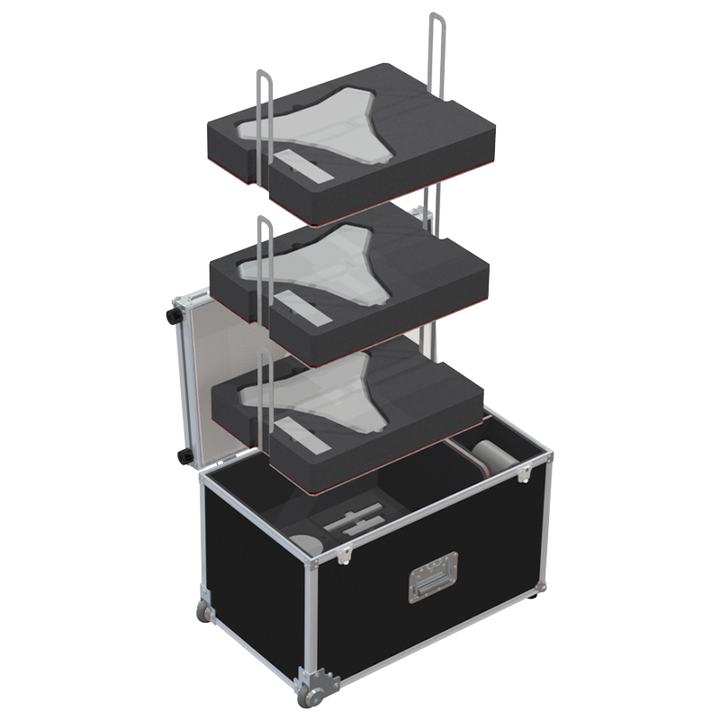 Flight Case 3x KONFTEL 800, CAM 50 - WHEELS