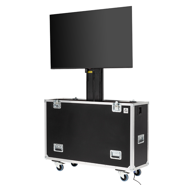 Flight Case 1X LCD 55" HISENSE 55A7100F WITH MOTOR - WHEELS
