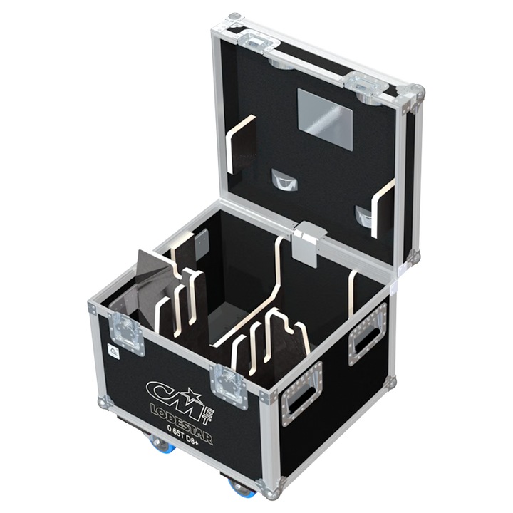 Empty interior view of ALP flight case for 1x CM Lodestar 0.65T D8+ motor