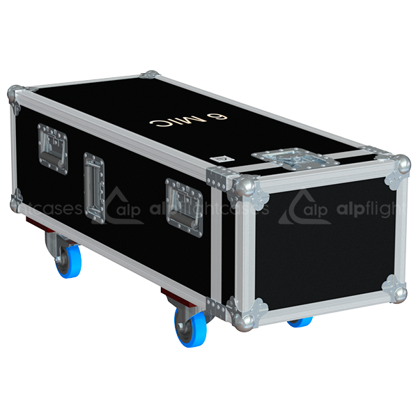 Flight Case 6X MIC STAND - WHEELS