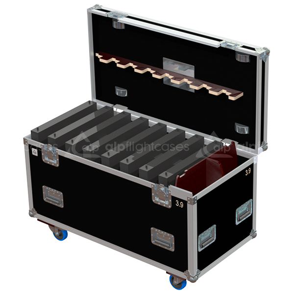 Flight Case 8X PANEL INFILED W500XD120XH500MM - WHEELS