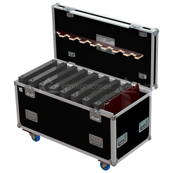 Flight Case 8X PANEL INFILED STRAGHT W500XD120XH500MM - WHEELS