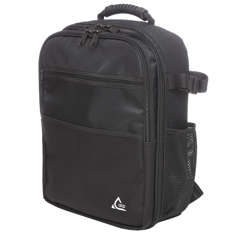 Front right view of the ALP Custom Camera Bag in 1500D Cordura foamed 11mm with reinforced finishing border