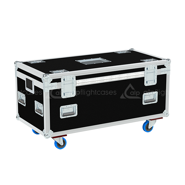 Rear view of the Multicore PRO 1200 showing heavy-duty 10mm birch plywood construction and industrial hinges