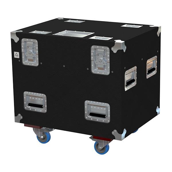 Front view of the professional Reinforced Trunk flight case 800x600x600mm by ALP Flight Cases