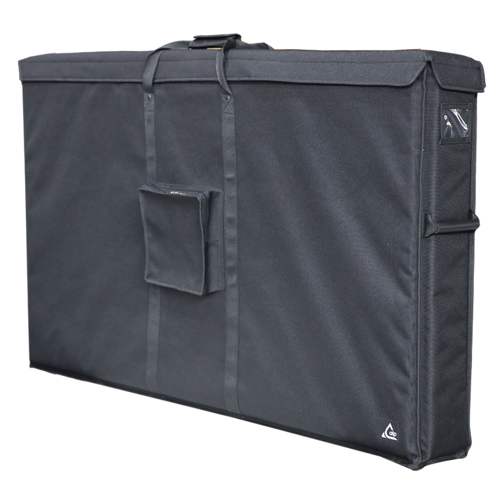 Front right perspective view of the ALP professional padded bag for 43" LCD screen