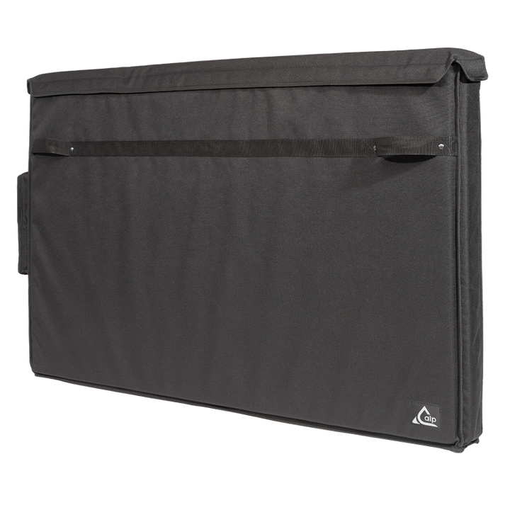 Front right perspective view of the ALP Bags professional protective bag for 40"-55" LCD screens