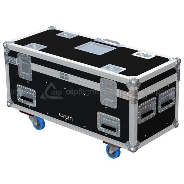 Rear view of ALP touring flight case designed for 2x ChainMaster BGV-D8 1T motors