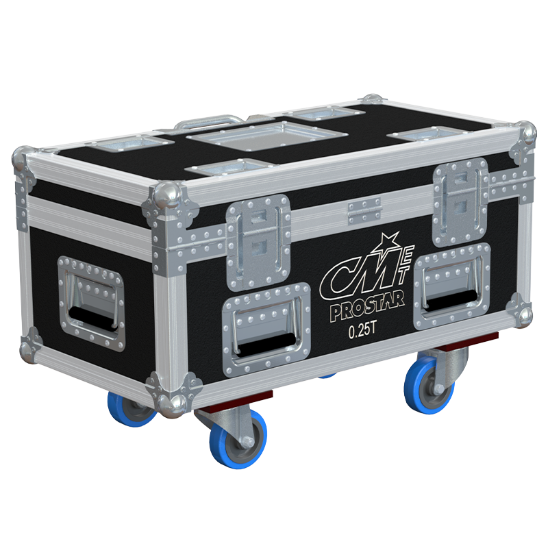 Rear view of ALP touring flight case designed for 2x CM Prostar 0.25T motors