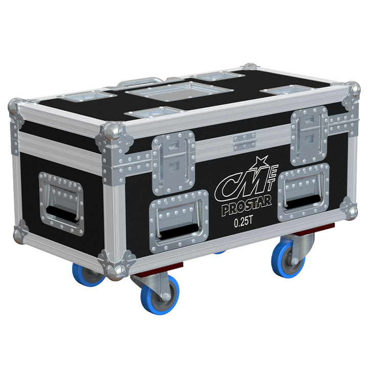 Rear view of ALP touring flight case designed for 2x CM Prostar 0.25T motors