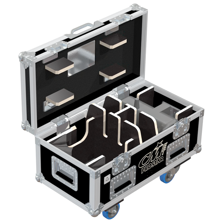 Open ALP flight case loaded with 2x CM Prostar 0.25T motors secured inside