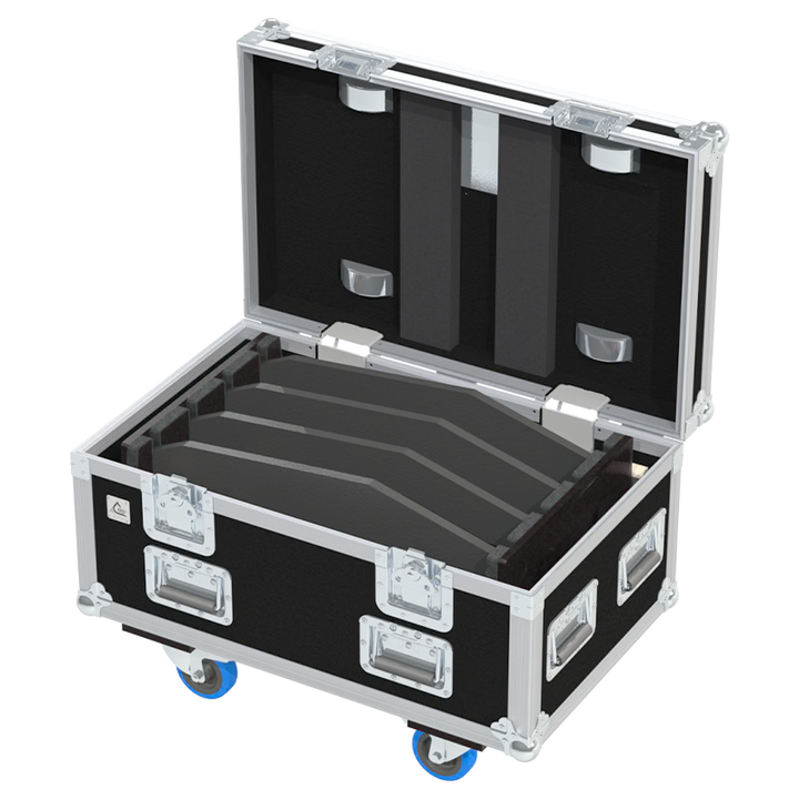 Open ALP flight case loaded with DAS AX-EVENT flybar components secured inside
