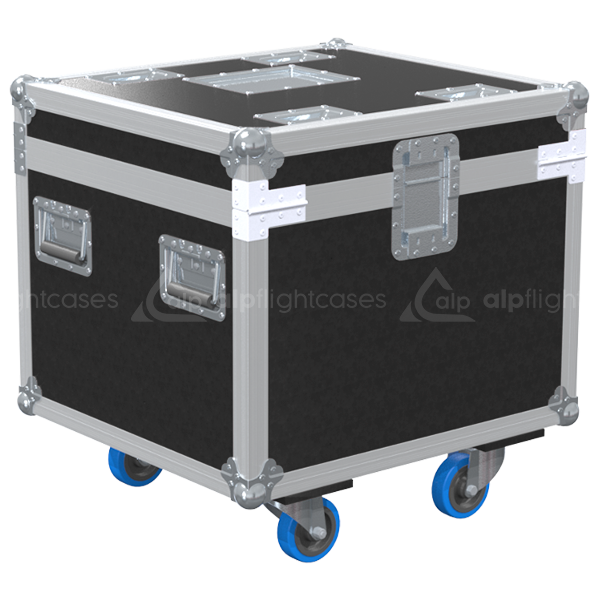 Professional flight case rear view, showcasing structural integrity and touring-grade finishing for Donati motor by ALP Flight Cases.