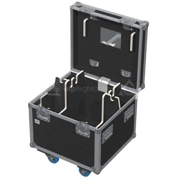 Empty interior view of the professional flight case, highlighting the precision-engineered compartment for motor housing and cabling.