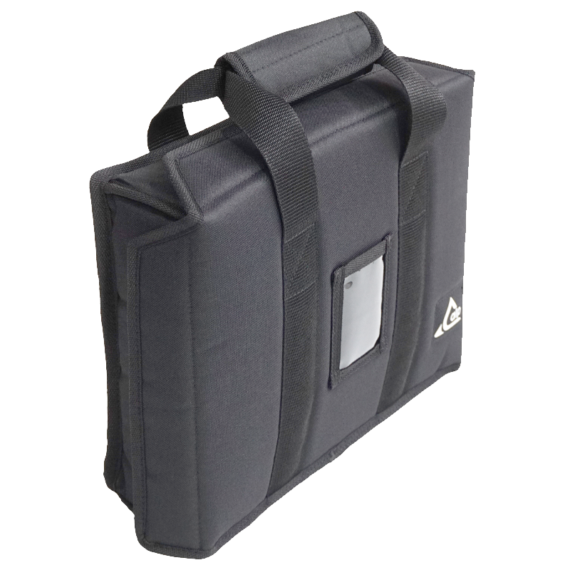 Front right perspective view of the ALP Bags professional protective bag for the Epson EB-X7 projector