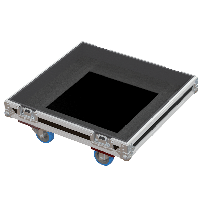 Empty interior of the flight case for Martin Audio XP118 V2 showing reinforced base and precision CNC-cut foam