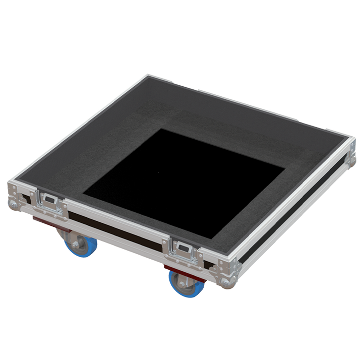 Empty interior of the flight case for Martin Audio XP118 V2 showing reinforced base and precision CNC-cut foam