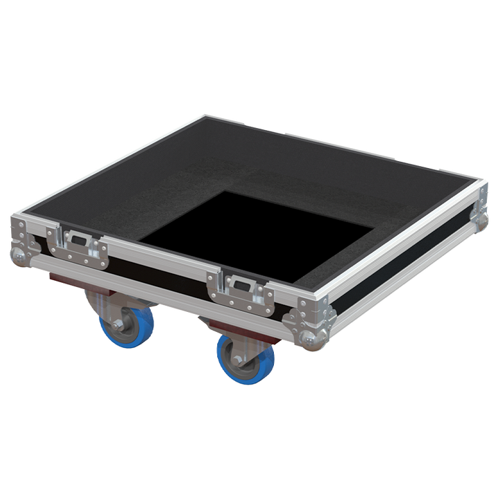 Empty interior of the flight case for NEXO ID S110 showing precision CNC-cut foam for high-density audio protection