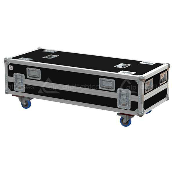 Front view of the professional twin touring flight case for 2x L-Acoustics Syva collinear source speakers by ALP Flight Cases