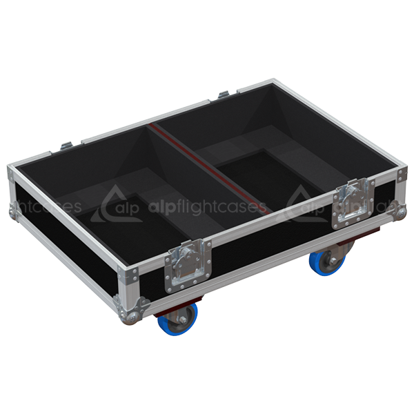Empty interior of the twin flight case for LD Systems MON 121 A G2 showing precision CNC-cut foam for high-density protection