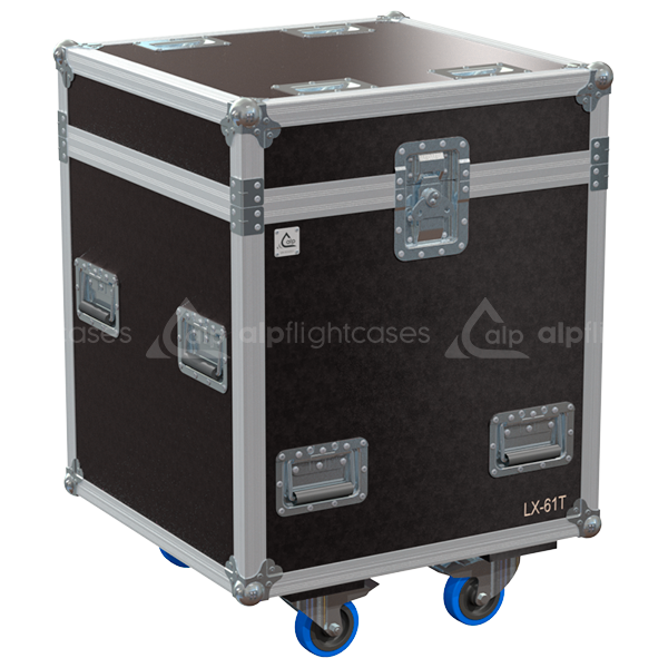 Front view of the professional touring flight case for 6x Fohhn LX-601 line source speakers by ALP Flight Cases