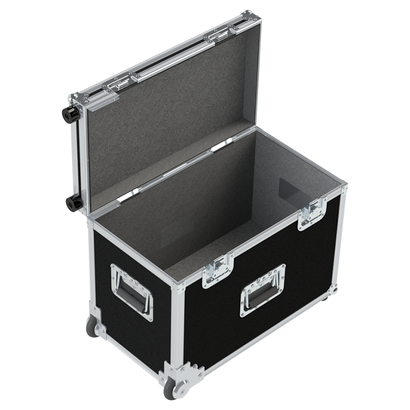 Empty interior of the Audiophony CR12A case showing precision CNC-cut foam for mixer and media player protection