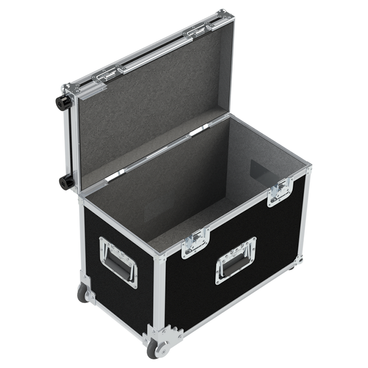Empty interior of the Audiophony CR12A case showing precision CNC-cut foam for mixer and media player protection
