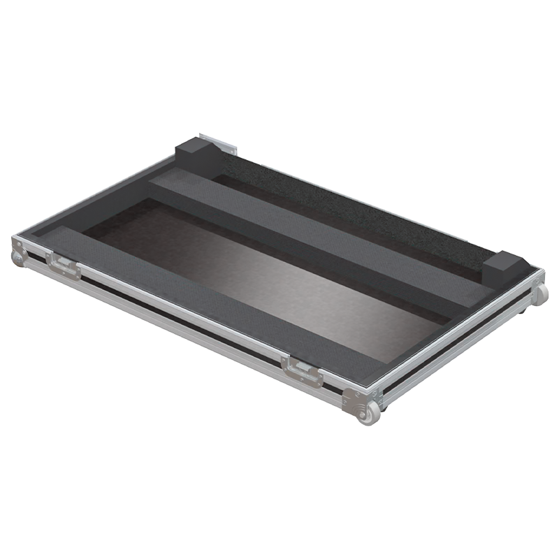 Empty interior of the flight case for Pioneer XDJ-XZ showing precision CNC-cut foam for screen and jog wheel protection