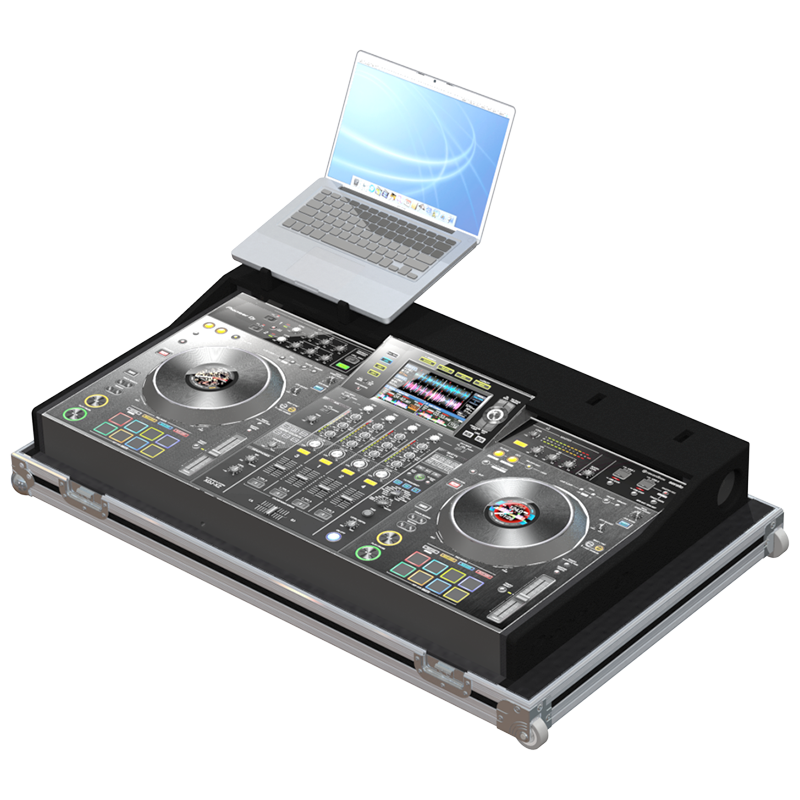Pioneer XDJ-XZ system safely secured inside the custom Series III V2 flight case for professional DJ touring