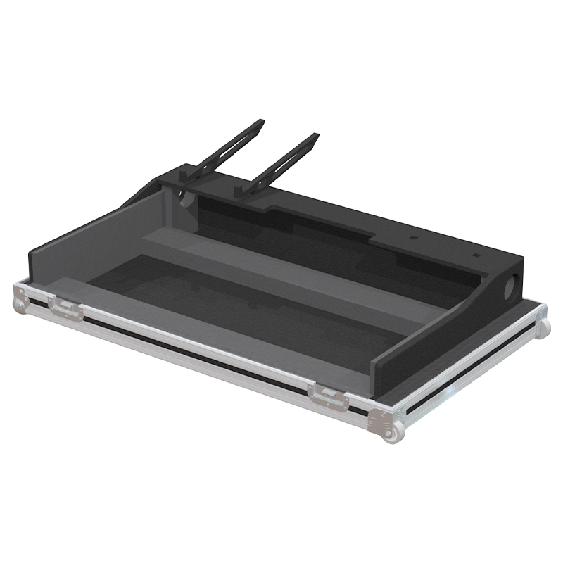 Empty interior of the Series III V2 flight case for Pioneer XDJ-XZ showing high-density CNC-cut foam for elite protection