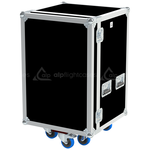 Front view of the professional 12U flight case with 4 drawers PRO series by ALP Flight Cases