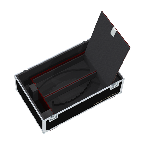 Complete W&DB Audio system including 18 inch subs and Bonsai line array tops secured inside the custom combo case