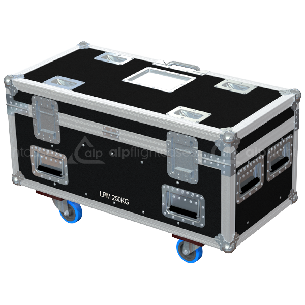 Rear view of ALP touring flight case designed for 2x GIS LPM 250kg motors