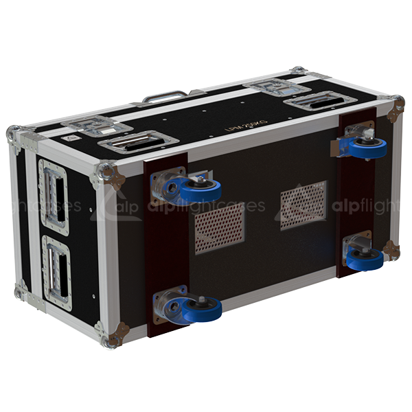 Detailed interior view of ALP flight case showing protection and storage layout for GIS LPM 250kg motors