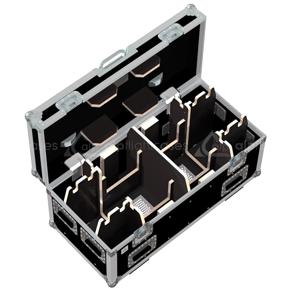 Empty interior view of ALP flight case for 2x GIS LPM 250kg motors