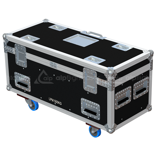 Rear view of ALP touring flight case designed for 2x GIS LPM 500kg motors