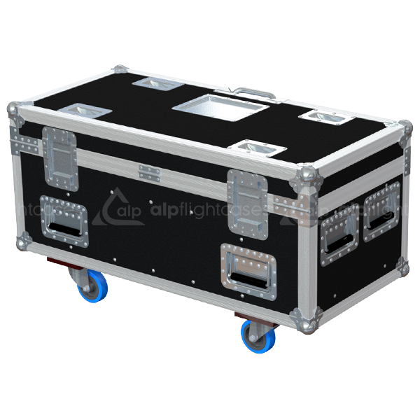 Rear view of ALP touring flight case designed for 2x Liftket D8 0.5T motors