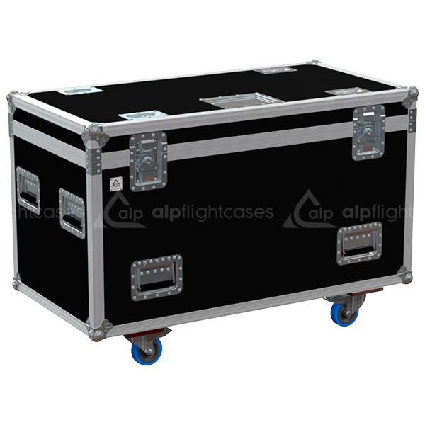 Professional flight case front view, featuring durable construction and high-quality hardware for Nexo BTBUMP, XBOW, and BUMPER units by ALP Flight Cases.