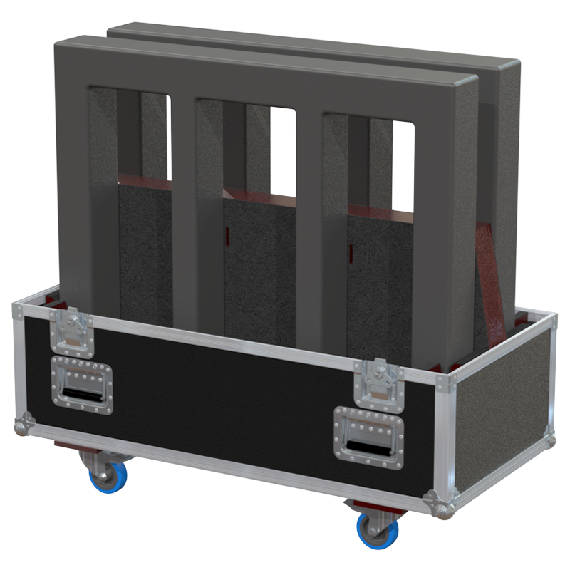 Empty interior view of ALP flight case for 2x NEXT Flying Frame LA212x