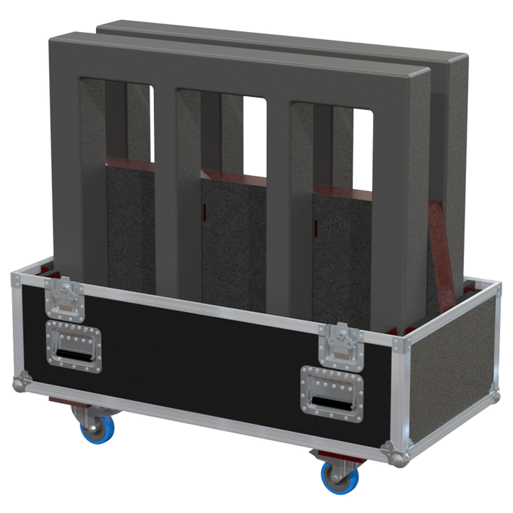 Empty interior view of ALP flight case for 2x NEXT Flying Frame LA212x