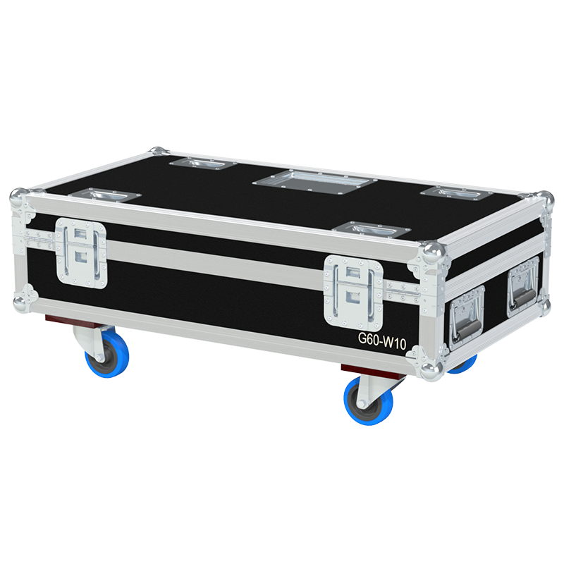 Rear exterior view of the flight case showcasing the robust Lid Stays with Hinge and durable PVC finish
