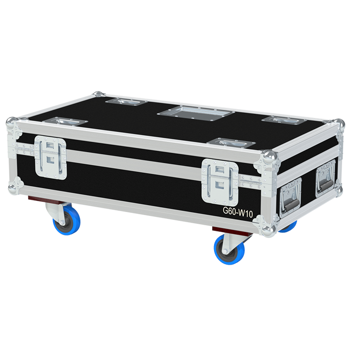 Rear exterior view of the flight case showcasing the robust Lid Stays with Hinge and durable PVC finish