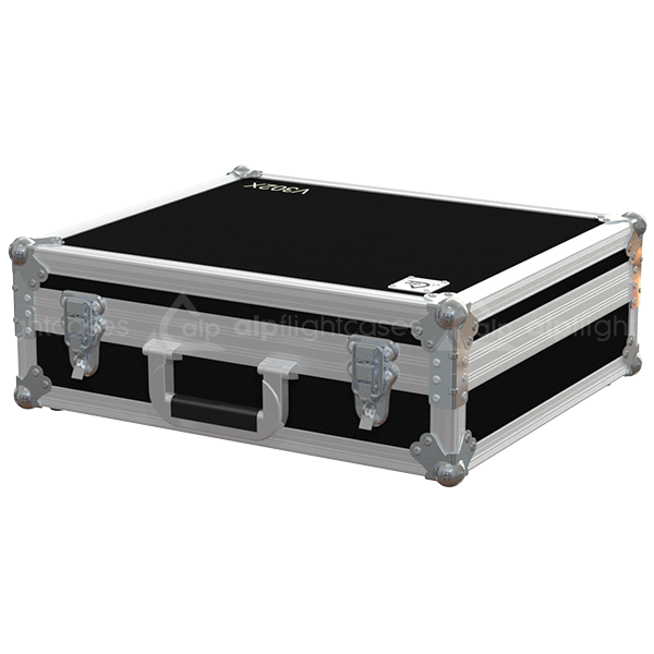 Exterior front view of the ultra-compact Epson EB-W31 projector flight case featuring a durable PVC finish and padlocking drawbolts by ALP Flight Cases