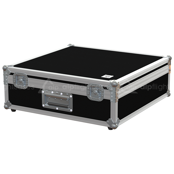 Exterior front view of the Hitachi CP-WX8255 projector flight case featuring a durable PVC finish and small butterfly catches by ALP Flight Cases