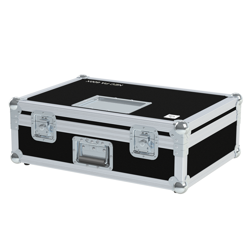 Exterior front view of the professional NEC PA600X projector flight case featuring 10mm Birch Plywood and durable PVC finish by ALP Flight Cases