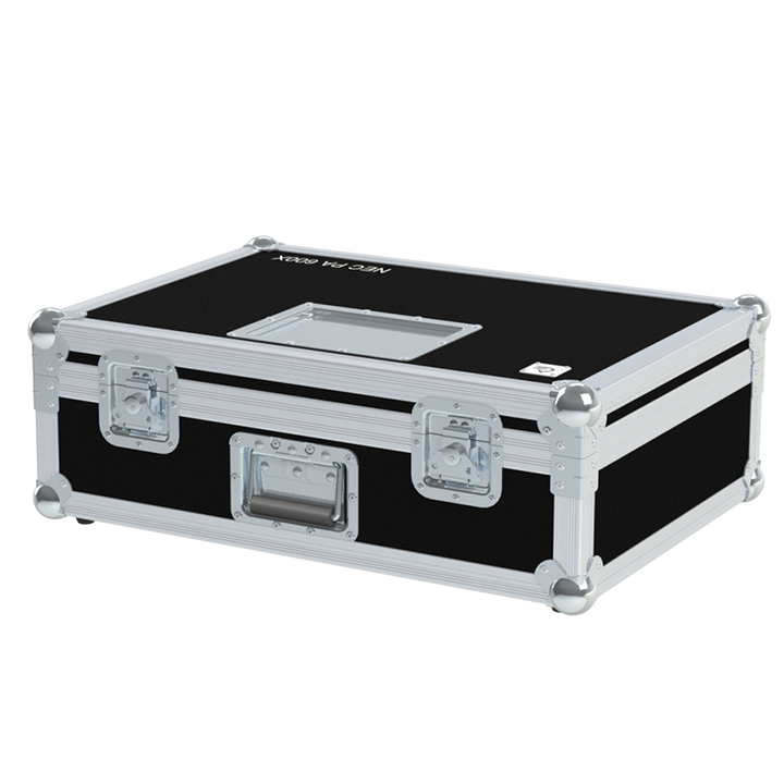 Exterior front view of the professional NEC PA600X projector flight case featuring 10mm Birch Plywood and durable PVC finish by ALP Flight Cases