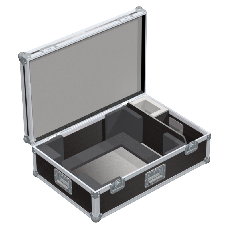 Open view of the projector flight case interior highlighting the custom shock-absorbing foam lining precisely engineered for the Optoma ZU650 optics and chassis