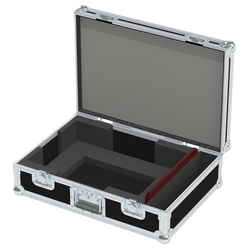 Open view of the projector flight case interior highlighting the custom shock-absorbing foam lining precisely engineered for the Sony VPL-PHZ10 optics and chassis