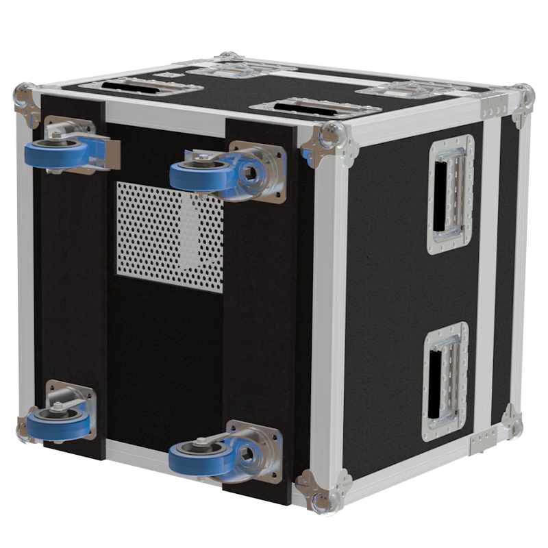 Closed ALP flight case displayed with Prolyft PLE 12 motor outside