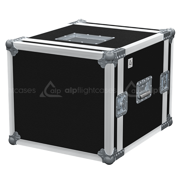 Front view of the professional Rack 2D PRO 19 inch 10U 450mm depth flight case by ALP Flight Cases
